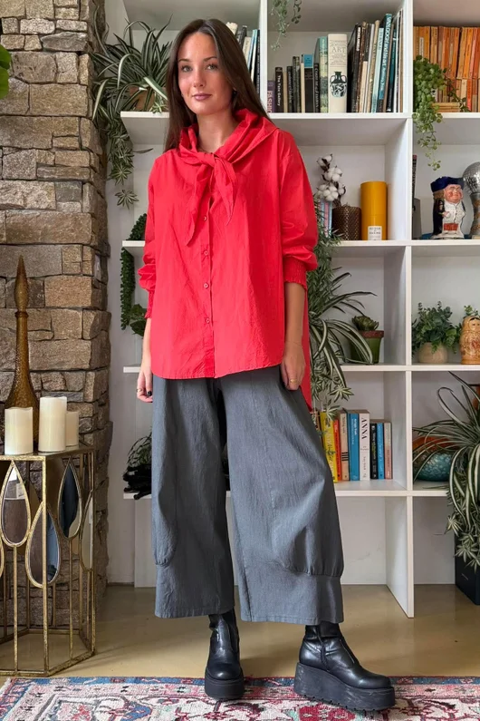 Paloma Tela Neckerchief Blouse Chilli